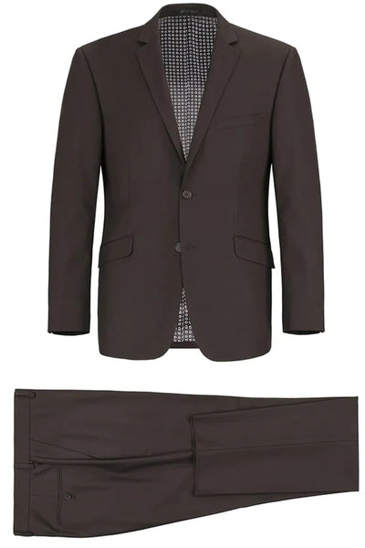Cheap Priced Suit - Mens Basic Two Button Classic Fit Brown Suit