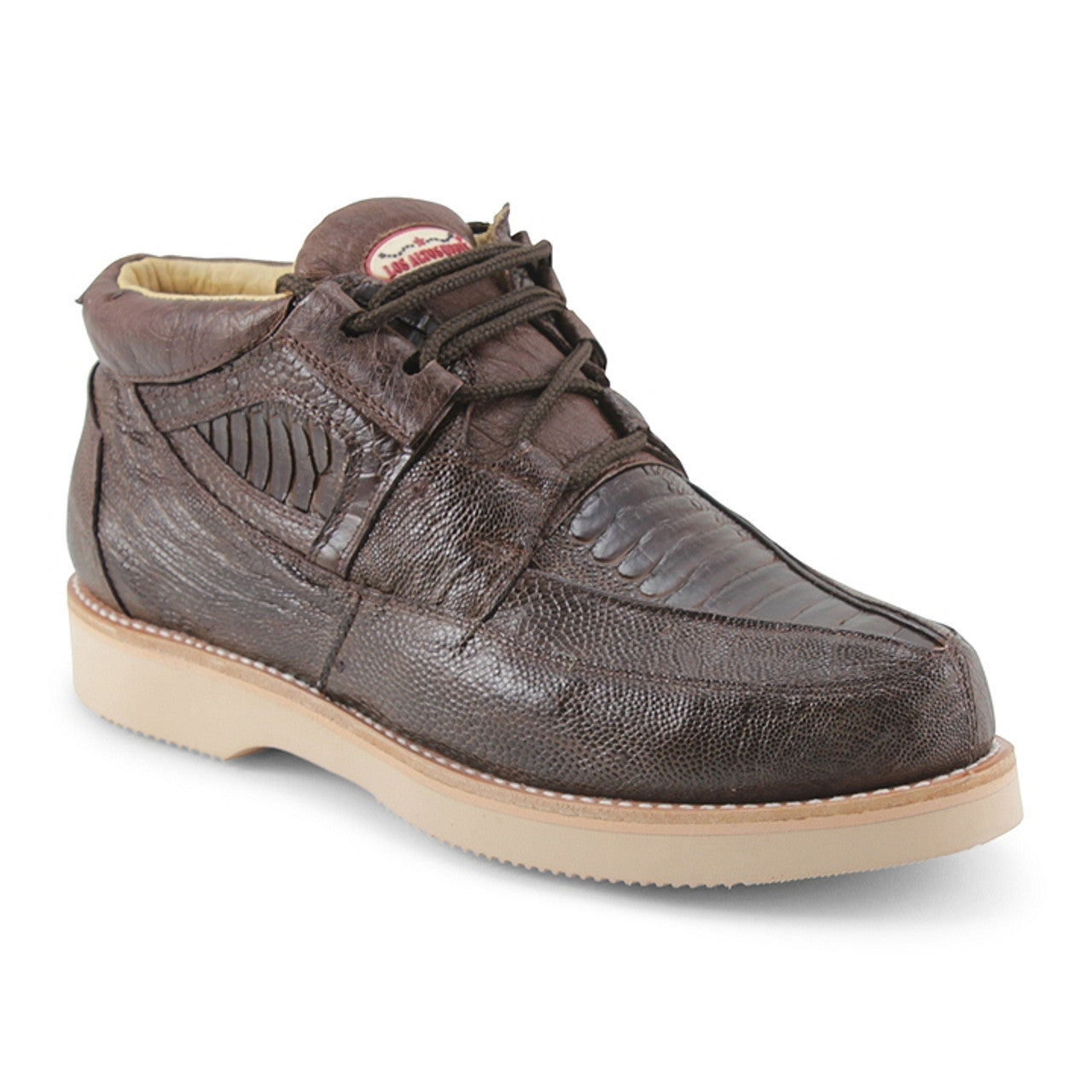 Los Altos Brown Full Ostrich Leg Skin Boots - 8-M