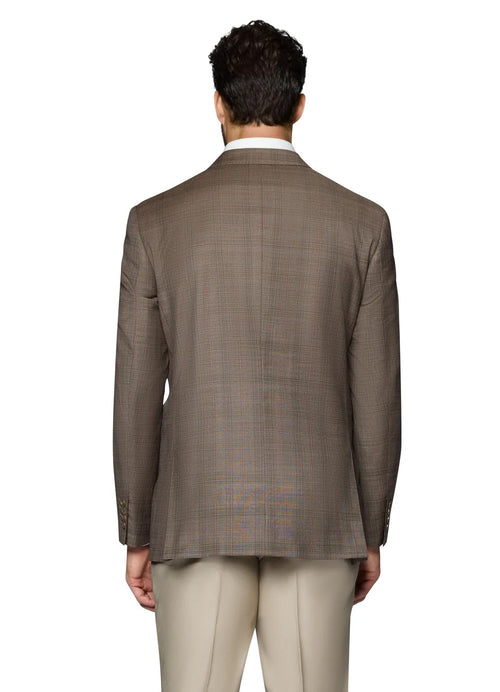 Brown Plaid blazers Modern Fit Wool Sport Coat