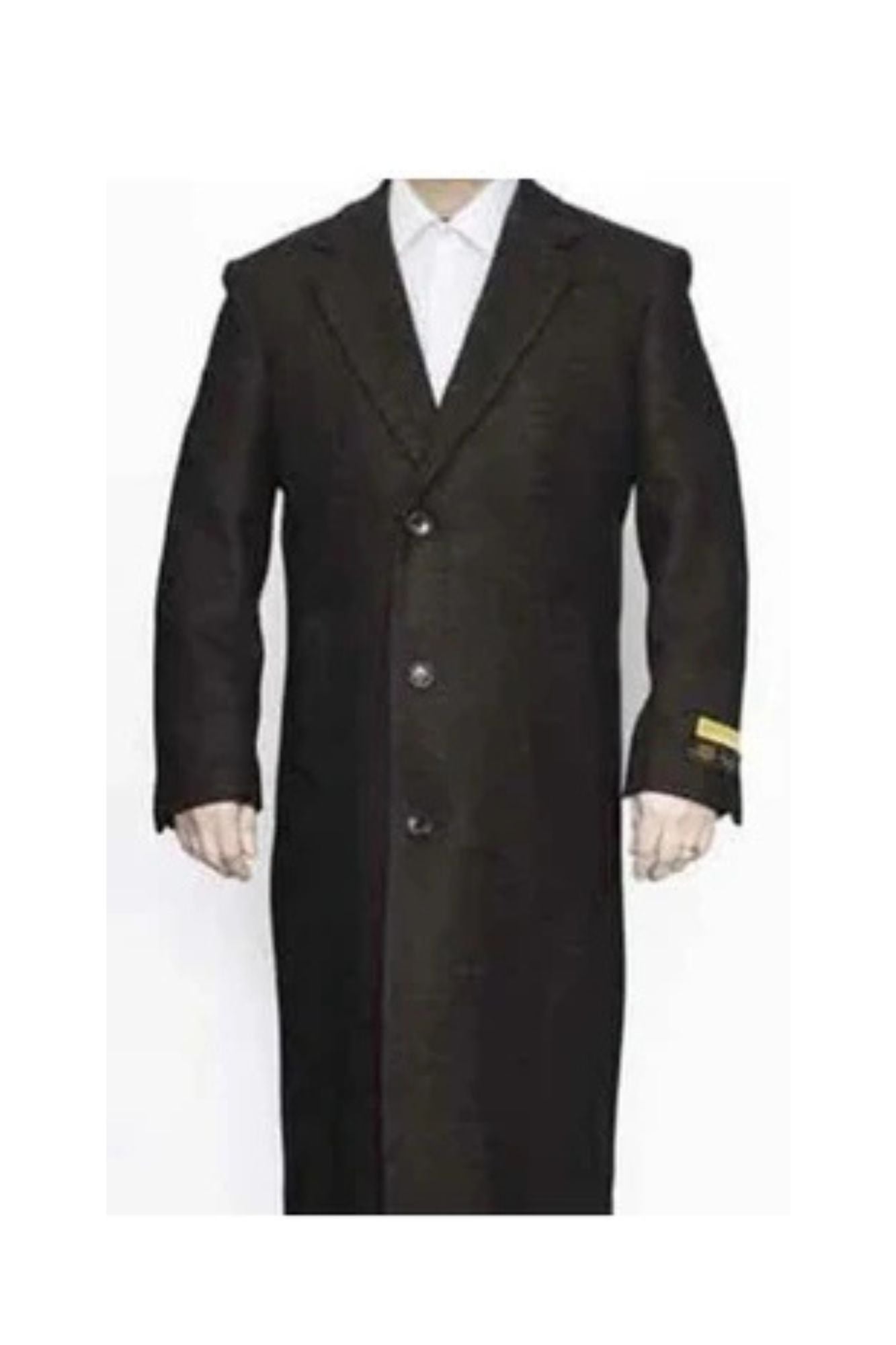 3 Button Ankle length Wool Dress Brown Top Coat/Overcoat | Winter men's Topcoat Sale - Coat Size 38