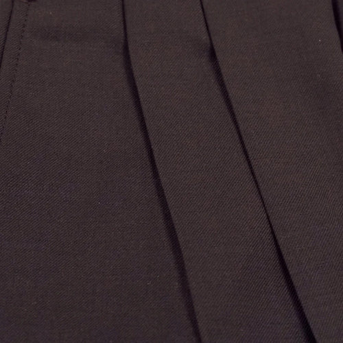 Washable Wool Blend Pleated Brown Pants