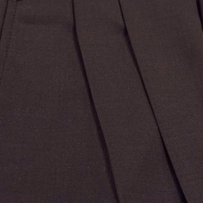 Washable Wool Blend Pleated Brown Pants