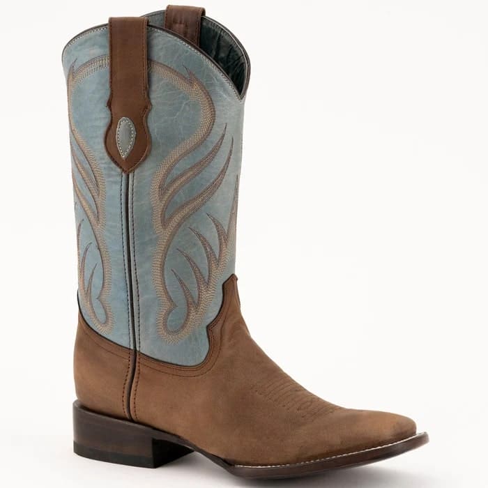 Ferinni Boot - Mens Dress Cowboy Boot - Ferrini Men's Hunter Square Toe Boots Handcrafted - Brown - 13D