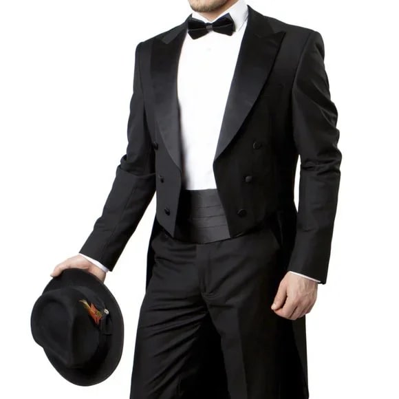 Bryan Michaels Tail Tuxedo, Black - 38 Short Jacket+32 Waist Adjustable 28to34)(Height: 5 4 to5 7 )(Neck 15-16.5)S-M)