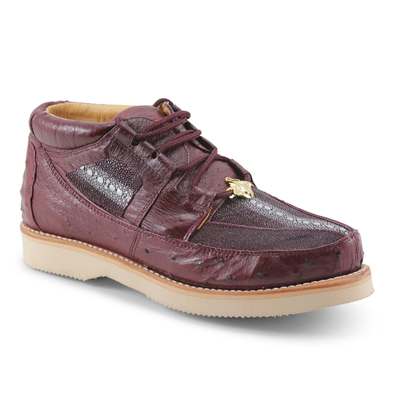 Los Altos Casual Burgundy Genuine Stingray / Ostrich Shoes - 8-M