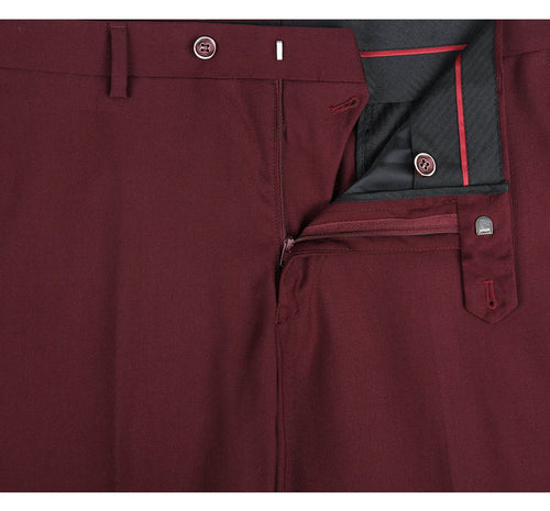 Cheap priced Suit - Mens Basic Two Button Classic Fit Burgundy Suit With Optional Vest