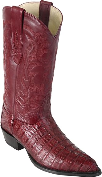J Toe Cowboy Boots - J Toe Western Boots - Original Brown Caiman (Gator) Tail LeatherJ-Toe Boot - 6 Wide