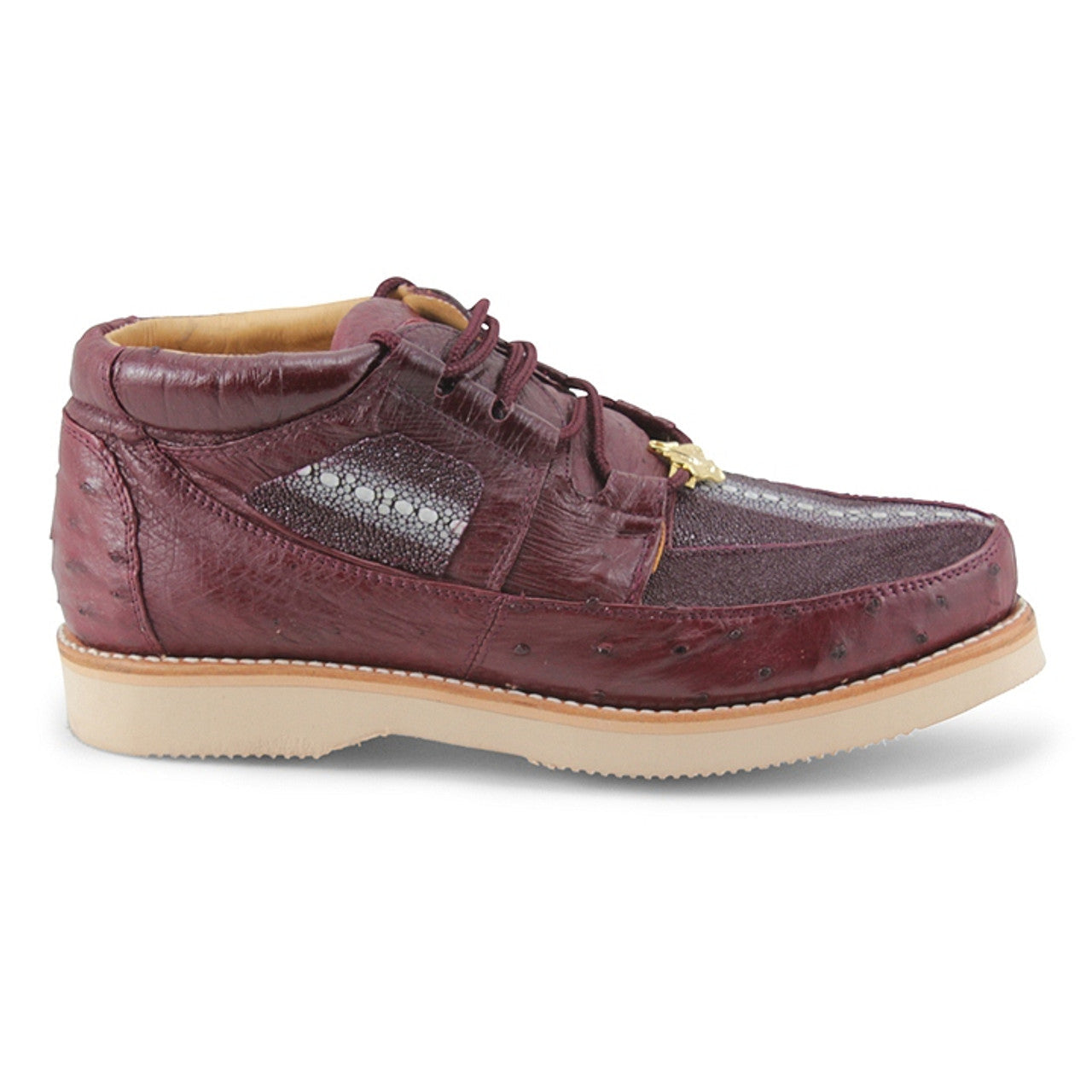 Los Altos Casual Burgundy Genuine Stingray / Ostrich Shoes - 8-M