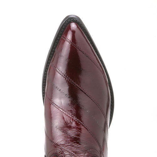 Los Altos Men's Burgundy Genuine Eel Skin J-Toe Boots-New Designer Collection