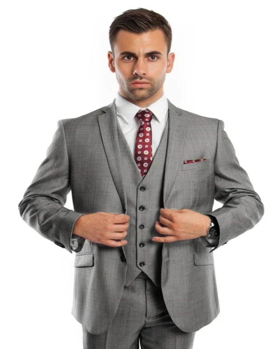 Missionary Mormon Quality Suit - Business Single Breasted Button Style in Color Gray