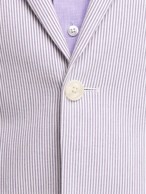 Mens Lavender Seersucker Suit Blazer + Pants Cotton Fabric - Summer Fabric in Purple color