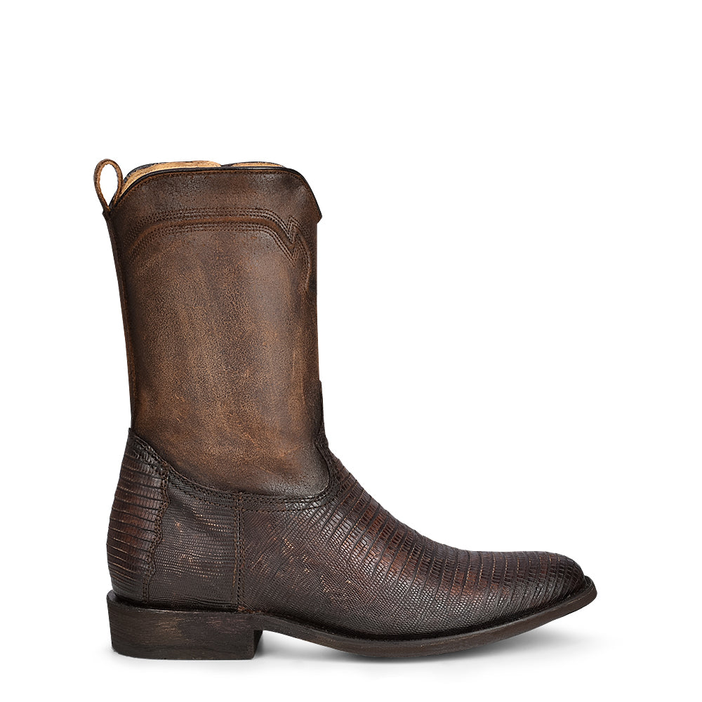 Mens Brown Lizard Western Boot - EE