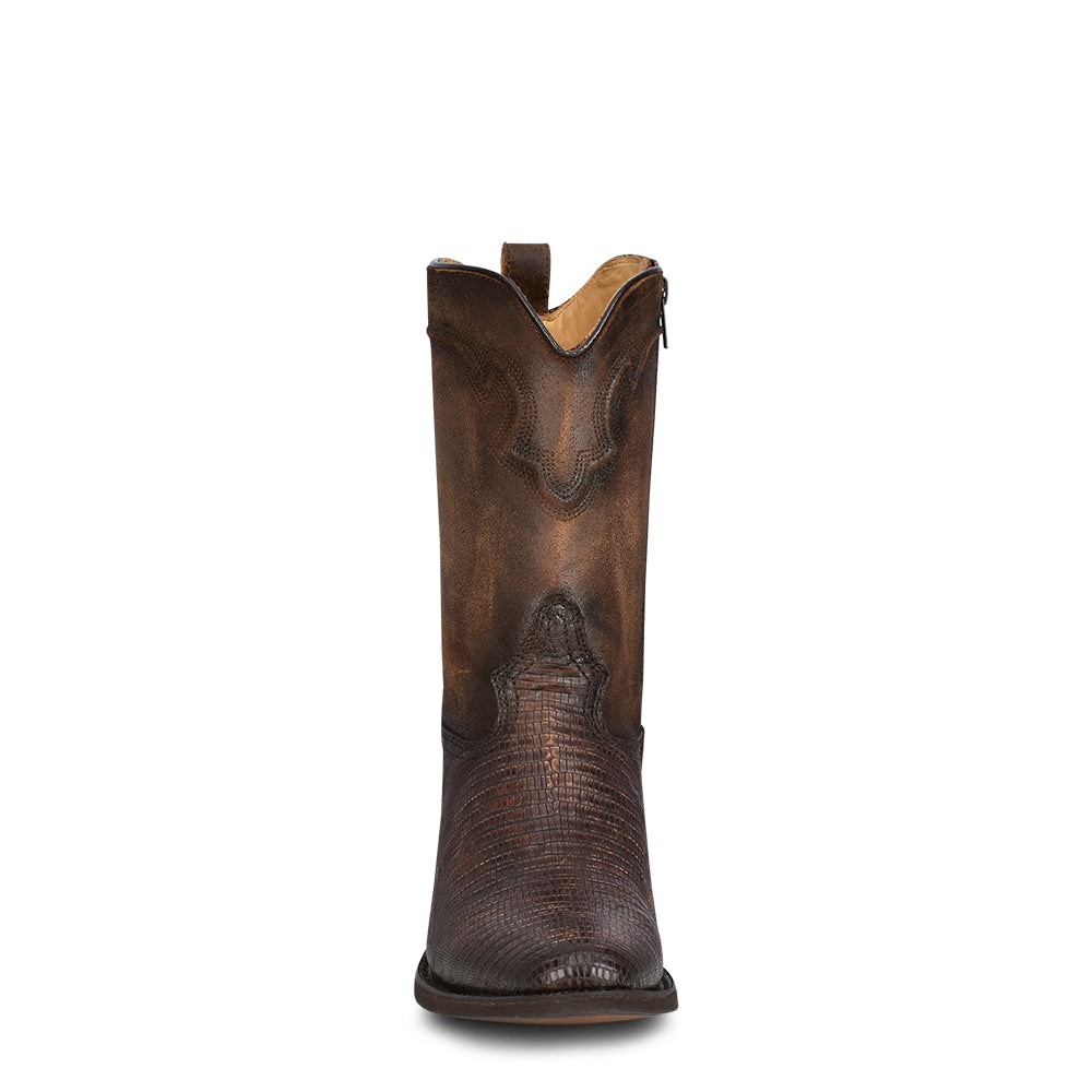 Mens Brown Lizard Western Boot - EE