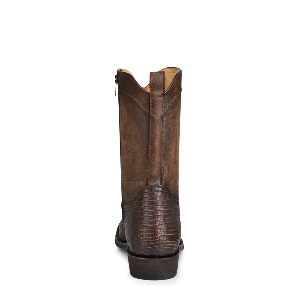 Mens Brown Lizard Western Boot - EE