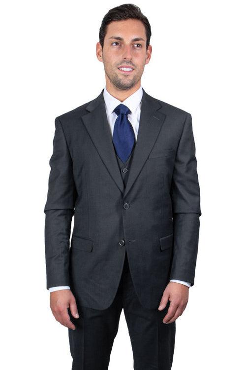 "Mens Stacy Adams Suit - Stacy Adams Suit Men's Charcoal Grey Two Button Vested Suit"