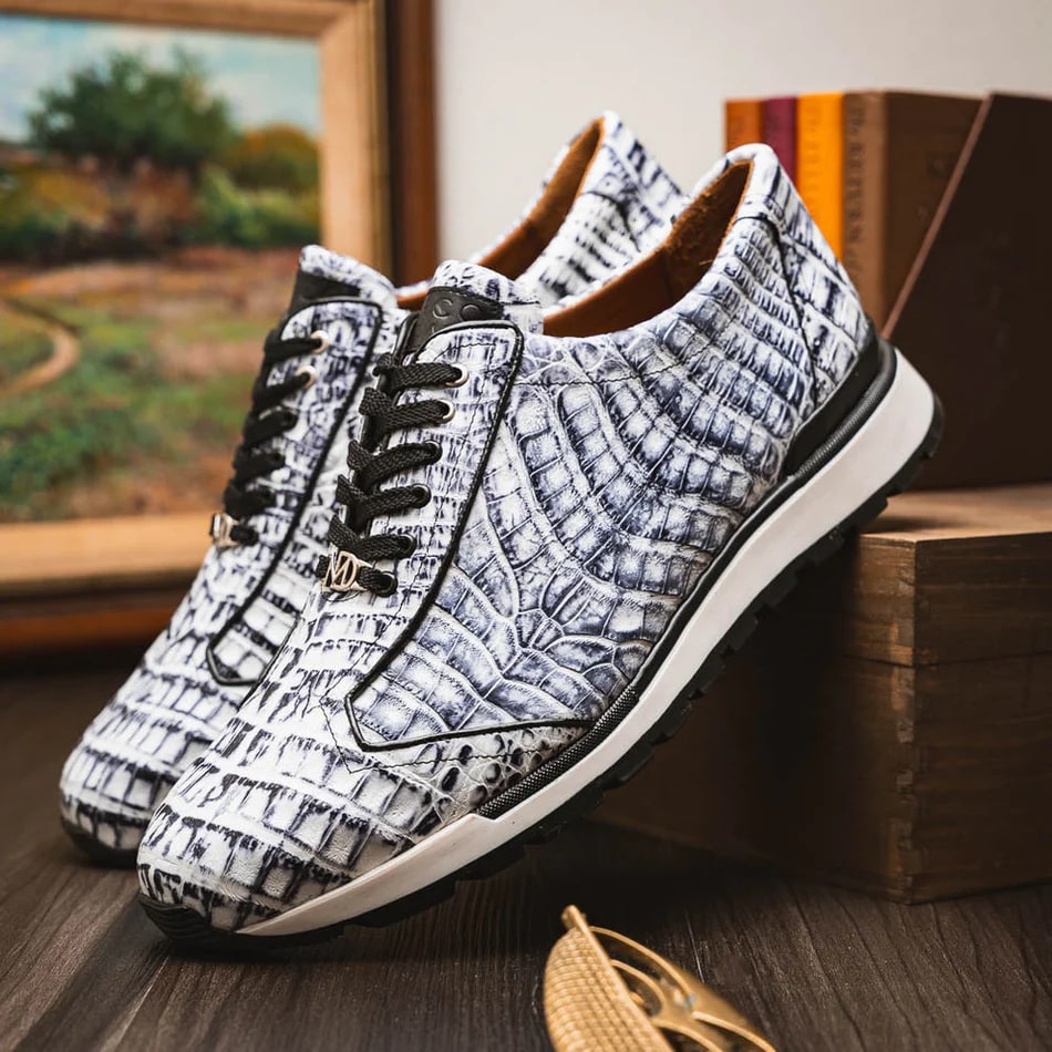 Marco Di Milano Alonzo Men's Shoes Genuine Caiman Crocodile Casual Sneakers - 8