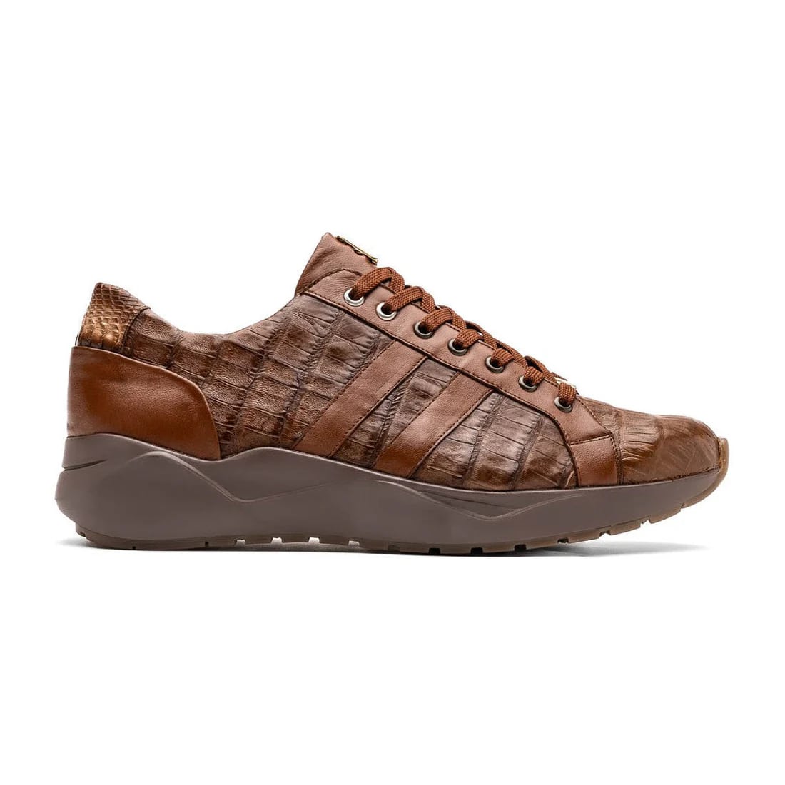 Marco Di Milano Nino Men's Shoes Bay Apache Sleek Genuine Caiman Crocodile Fashion Sneaker - 8