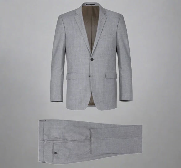 Renoir Clothing - Renoir Suit - Renoir Fashion - Super 140s Wool Two Button Slim Fit Grey Renoir Suit - Coat Size 38