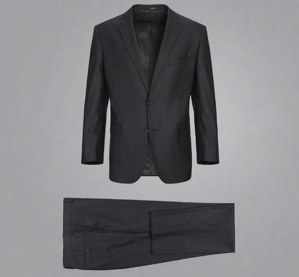 Renoir Clothing - Renoir Suit - Renoir Fashion - Super 140s Wool Two Button Slim Fit Charcoal  Renoir Suit - Coat Size 38