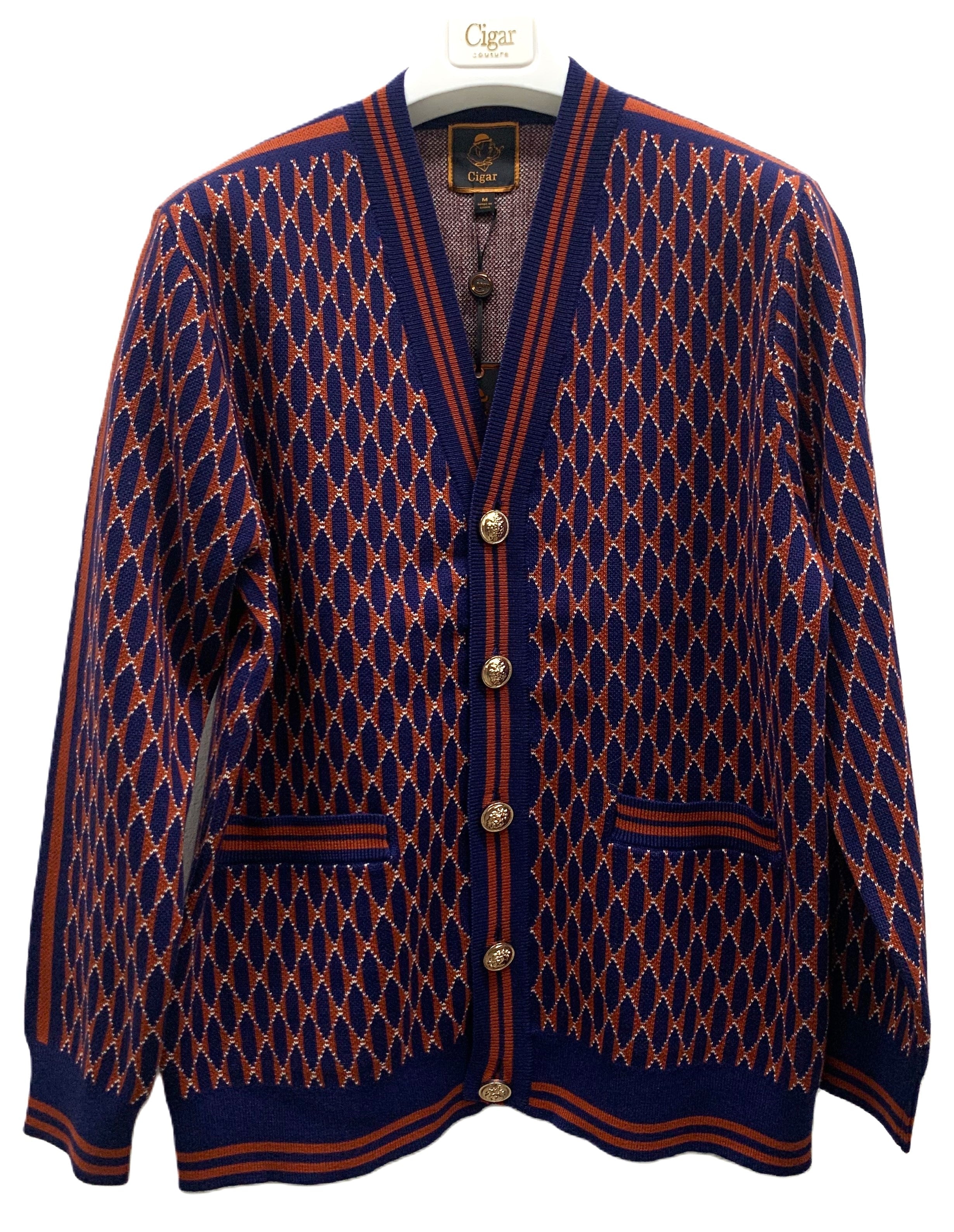 Cigar Couture Cardigan Sweater - NAVY - M