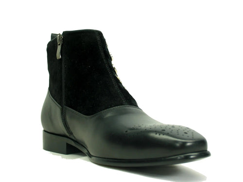 Carrucci Calfskin Button Up Slip-On Boot