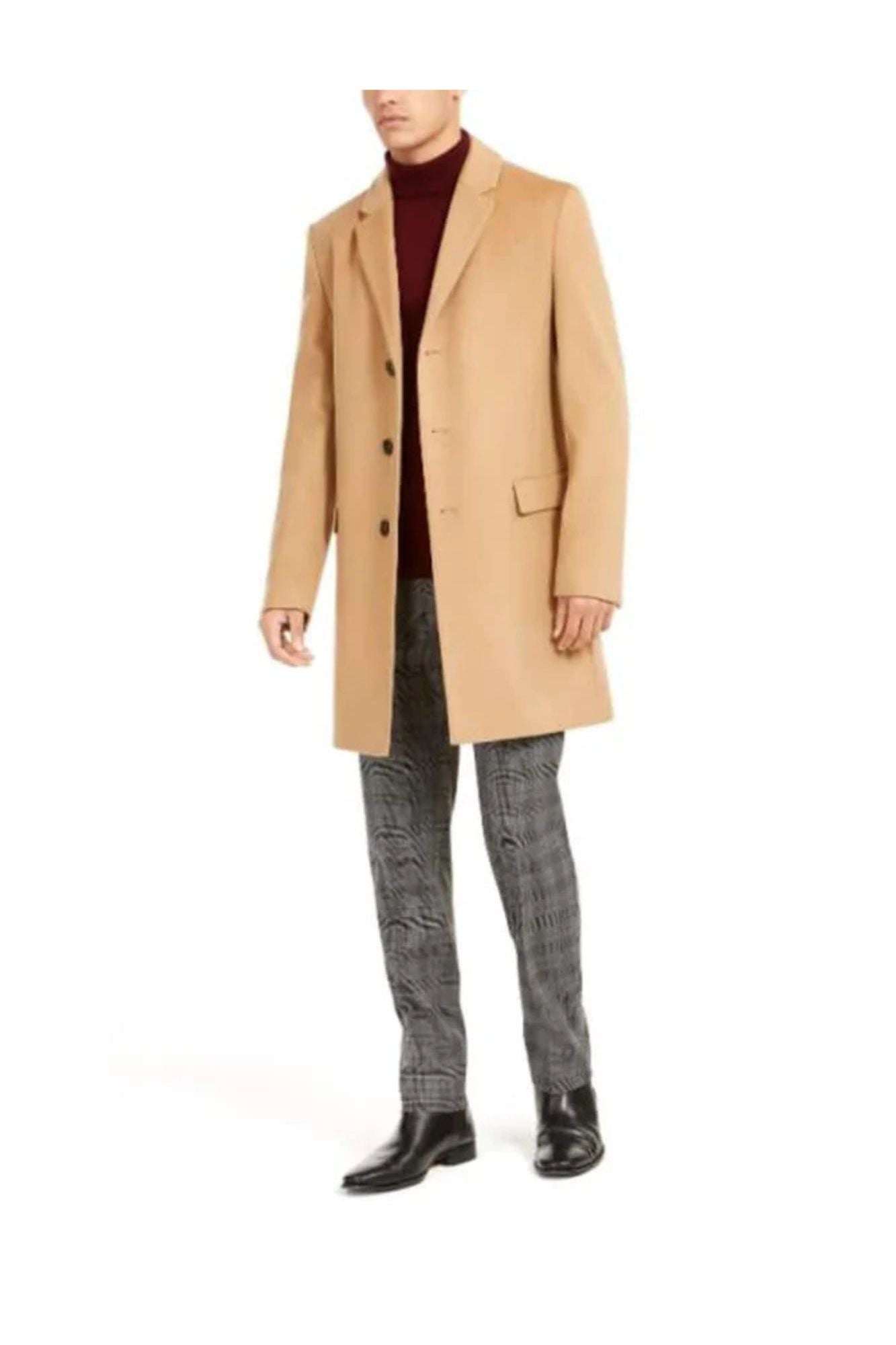 Men's Full Length Long Men's Dress Topcoat -  Winter coat in Cashmere Blend