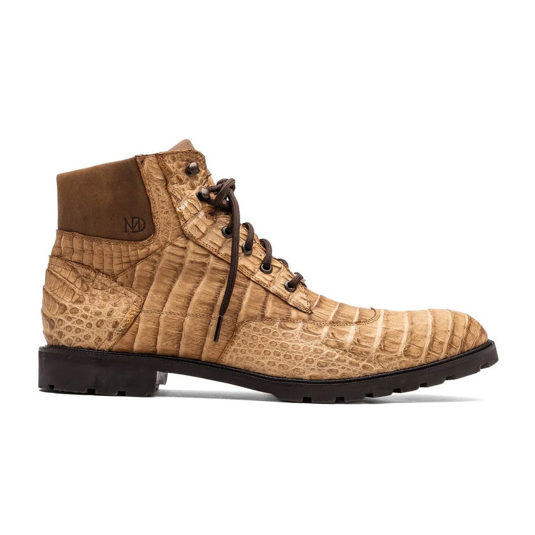 Marco Di Milano Leoni Men's Shoes Oil Orix Genuine Caiman Crocodile Leather Rugged Boots - 8.5
