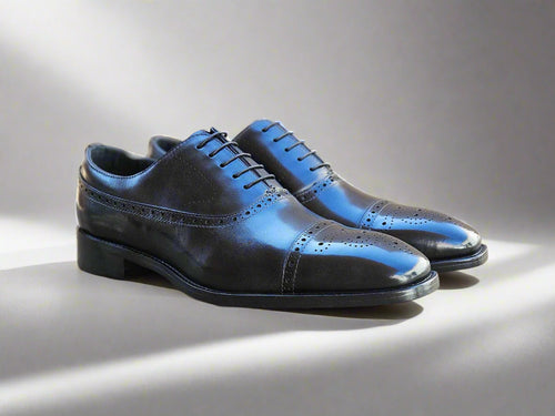 Carrucci Cap Toe Lace-up in Leather Sole
