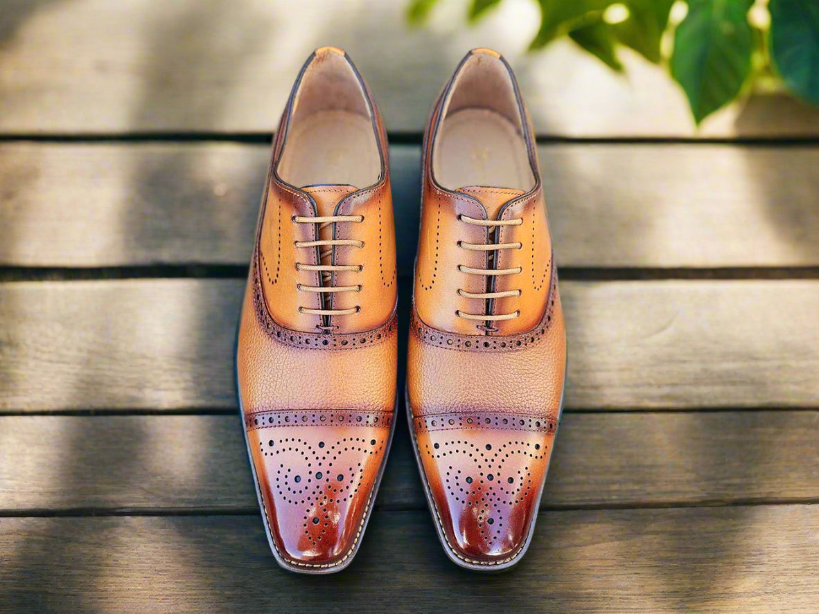 Cap Toe Oxford Leather Sole - 9.5