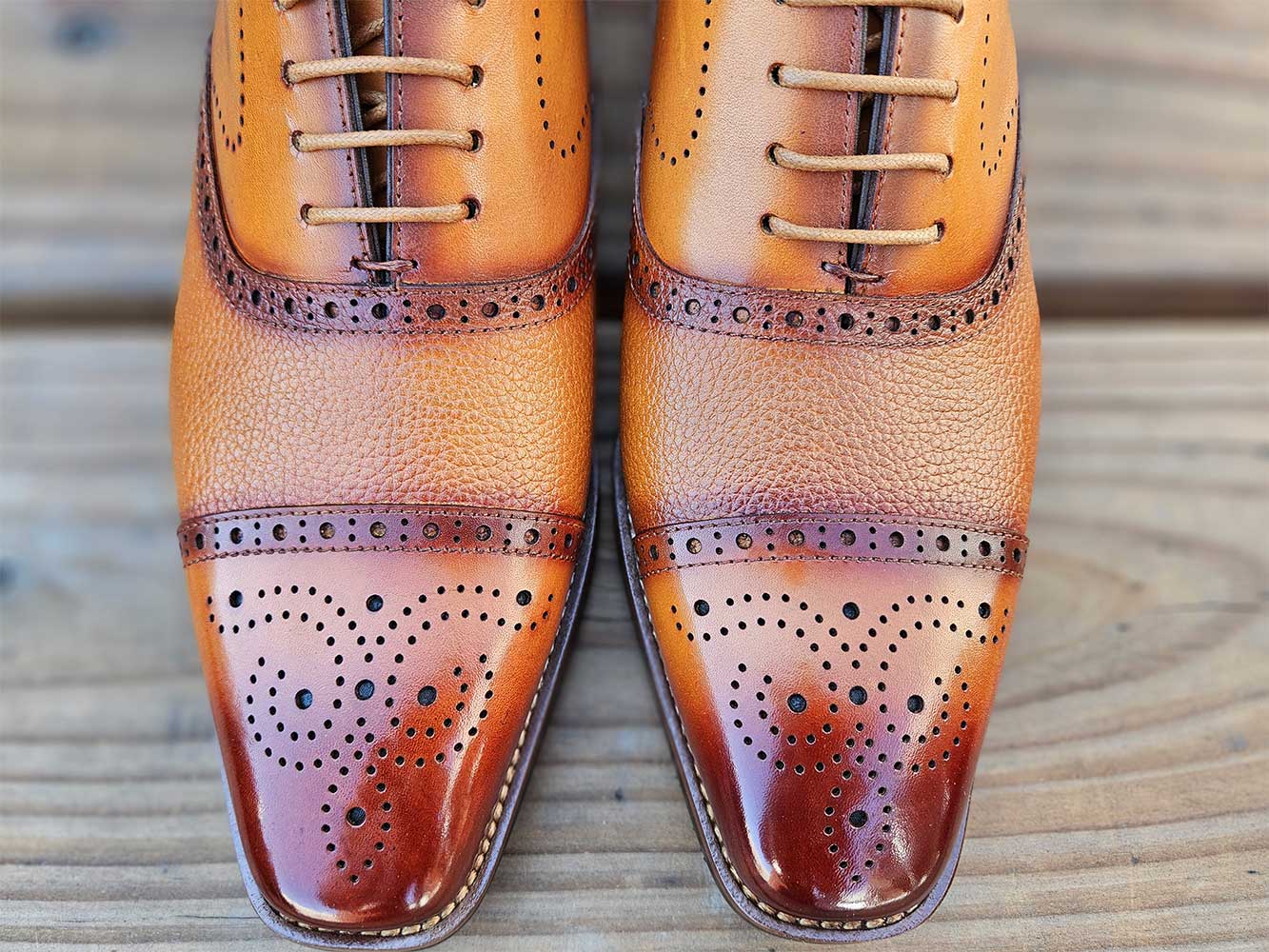 Cap Toe Oxford Leather Sole - 9.5