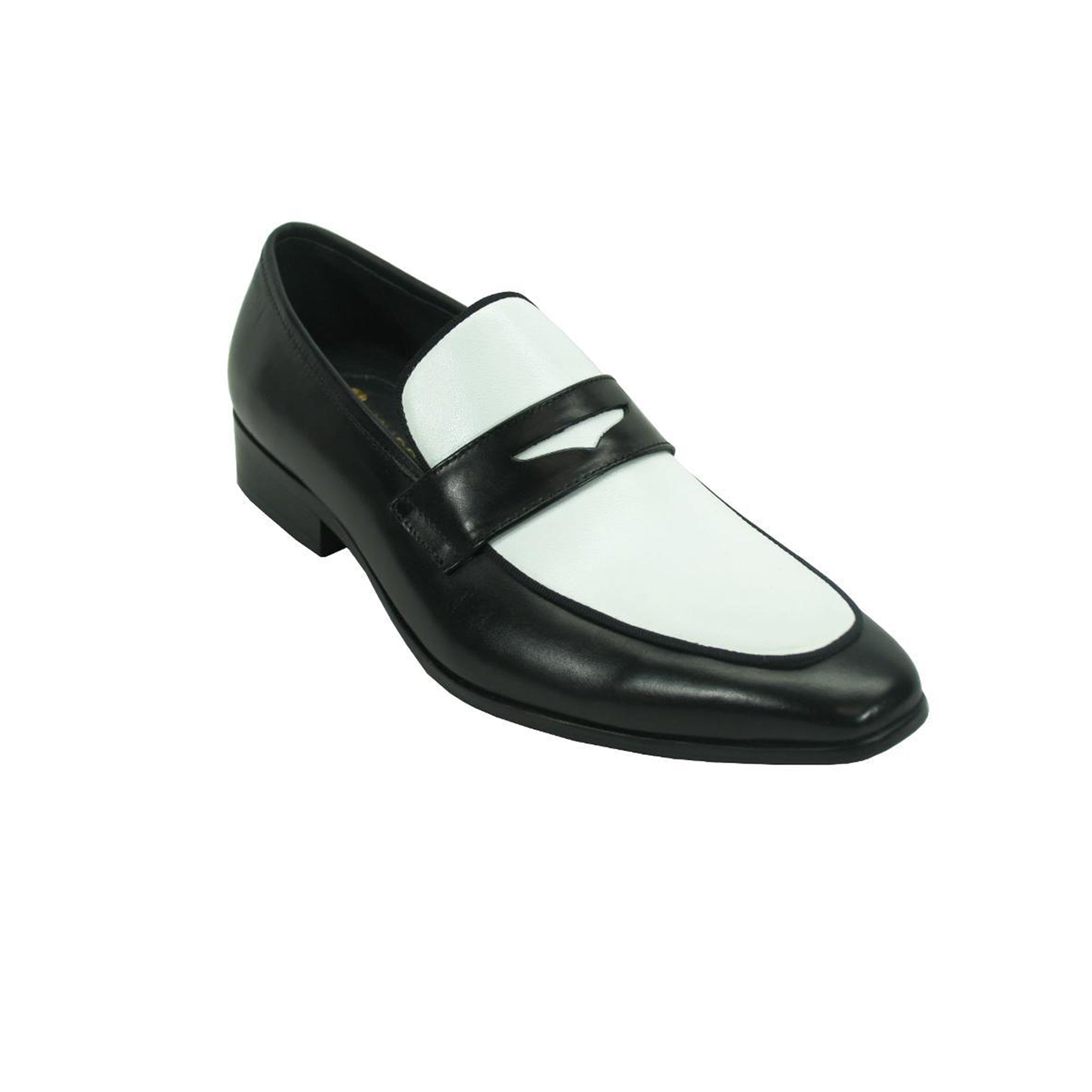 Mens Carrucci Two Tone Penny Loafer Dress Shoe in Brown & Bone - 7