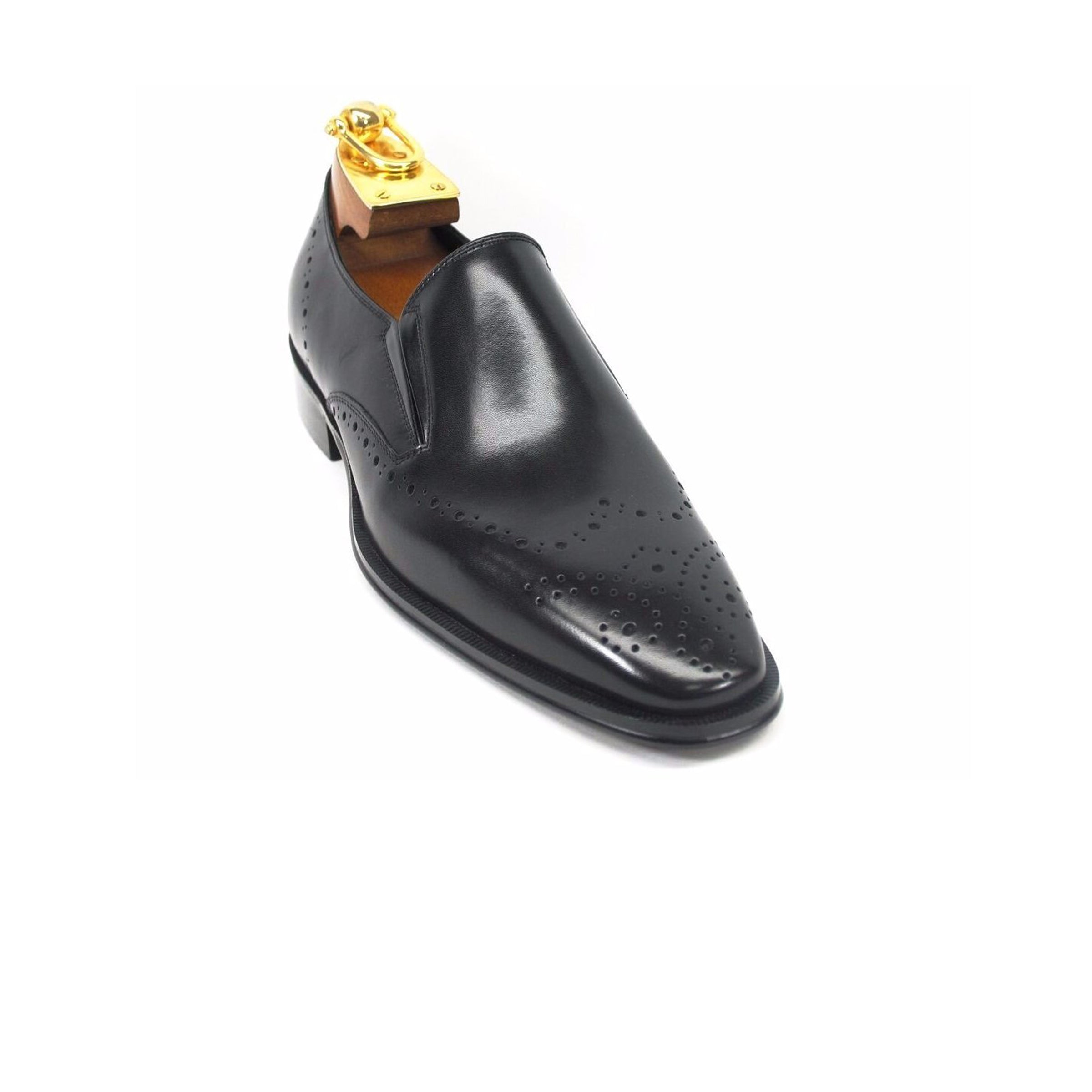 Mens Two Tone Leather Loafer Dress Shoe in Navy - 8.5