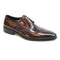 Mens Carrucci Ostrich Embossed Leather Wingtip Dress Shoe in Oxblood