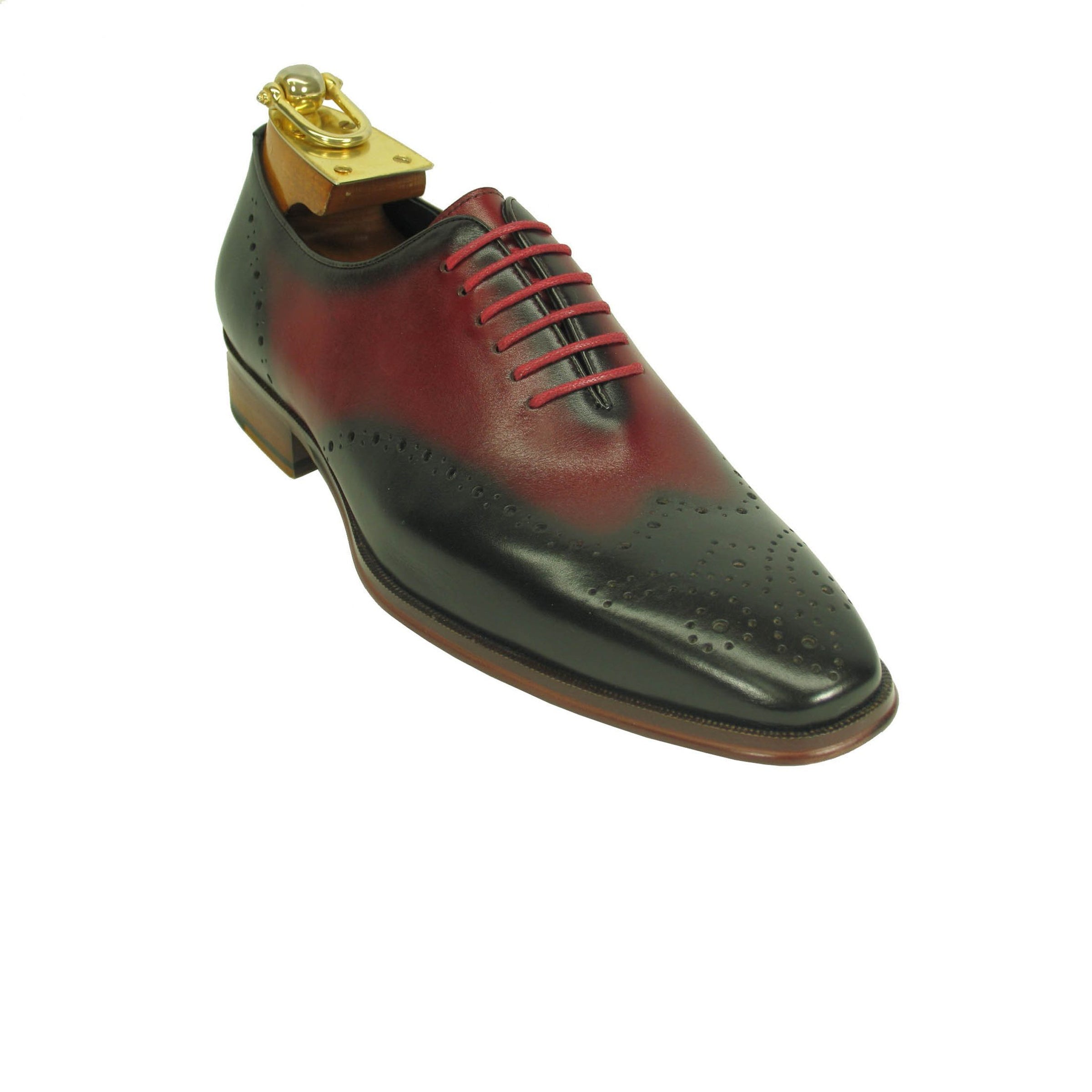 Mens Two Tone Contrast Leather Wingtip Dress Shoe in Navy - 8.5
