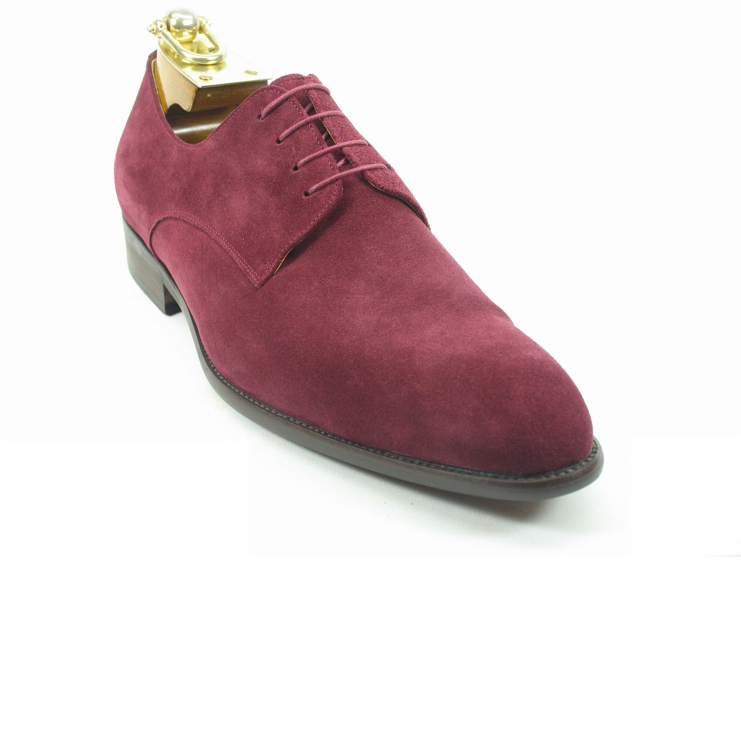 Mens Pain Toe Suede Oxford Dress Shoe in Burgundy