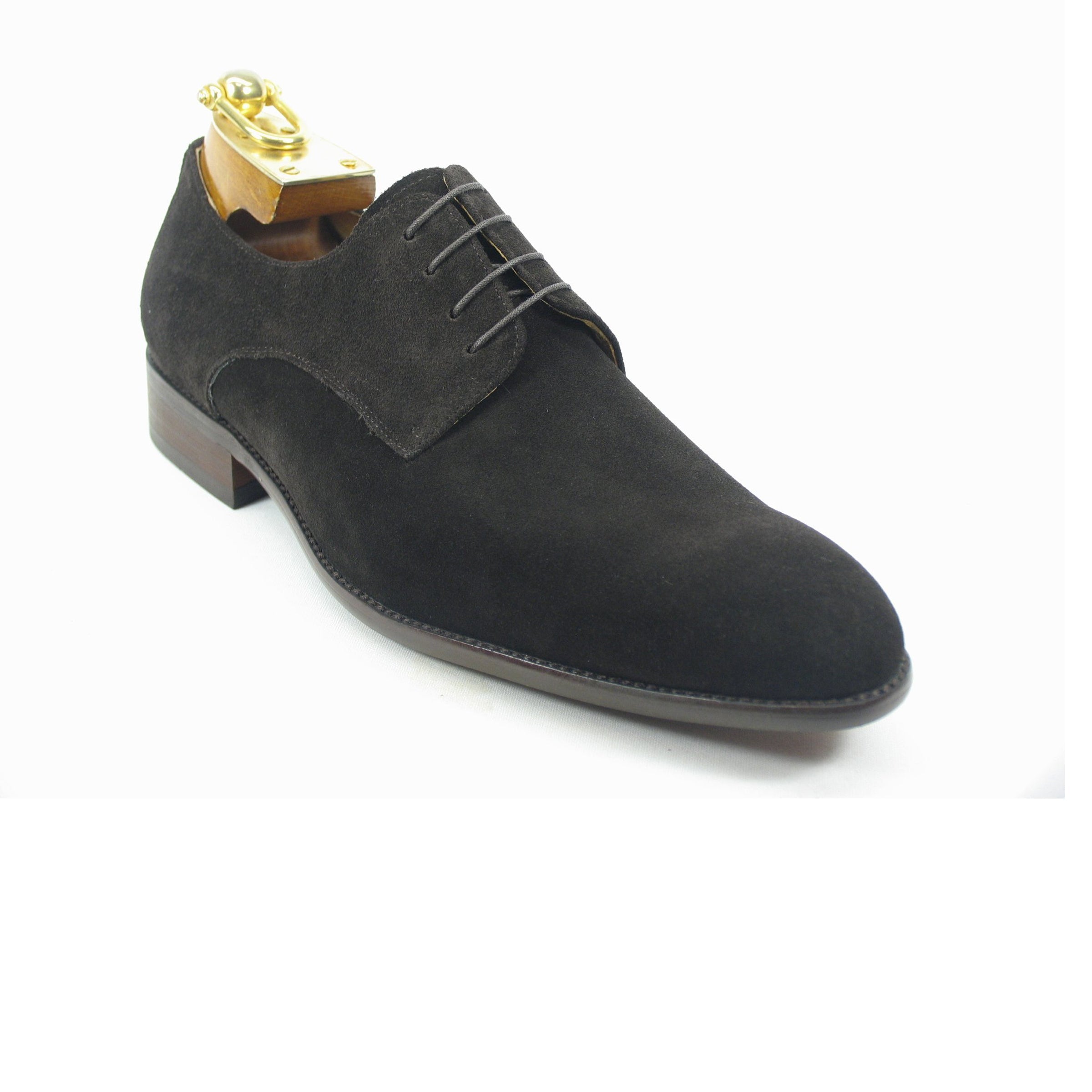Mens Pain Toe Suede Oxford Dress Shoe in Black - 8