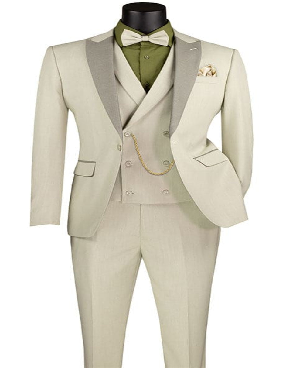 Champagne Color Suit - Champagne Wedding Tuxedo Ecru - 38 Short Jacket+32 Waist Adjustable 28to34)(Height: 5 4 to5 7 )(Neck 15-16.5)S-M)