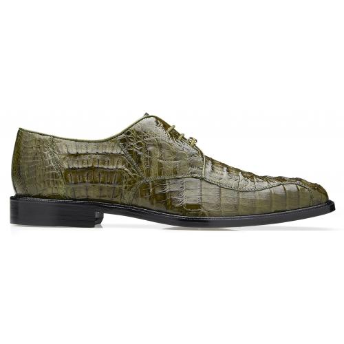 Belvedere Chapo Olive All-Over Genuine Hornback Crocodile Shoes - 6
