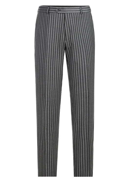 Cheap priced Suit - Mens Classic Fit Double Breasted Charcoal Grey Suit Bold Gangster Pinstripe