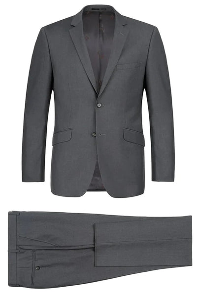 Cheap Priced Suit - Mens Basic Two Button Slim Fit Charcoal Grey Suit With Optional Vest