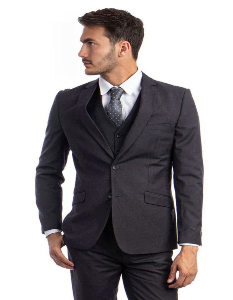 Missionary Mormon Quality Suit - Business Button Style in Color Charcoal Grey