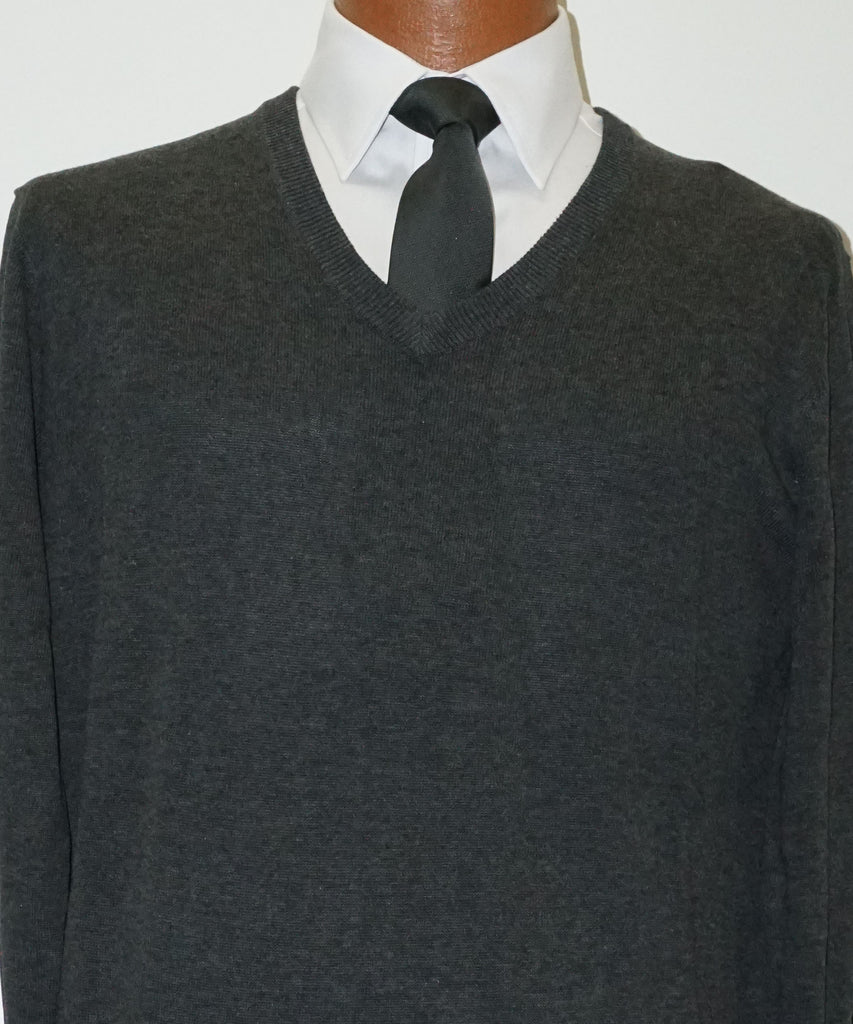 Cotton blend Long Sleeve Charcoal Sweater - S