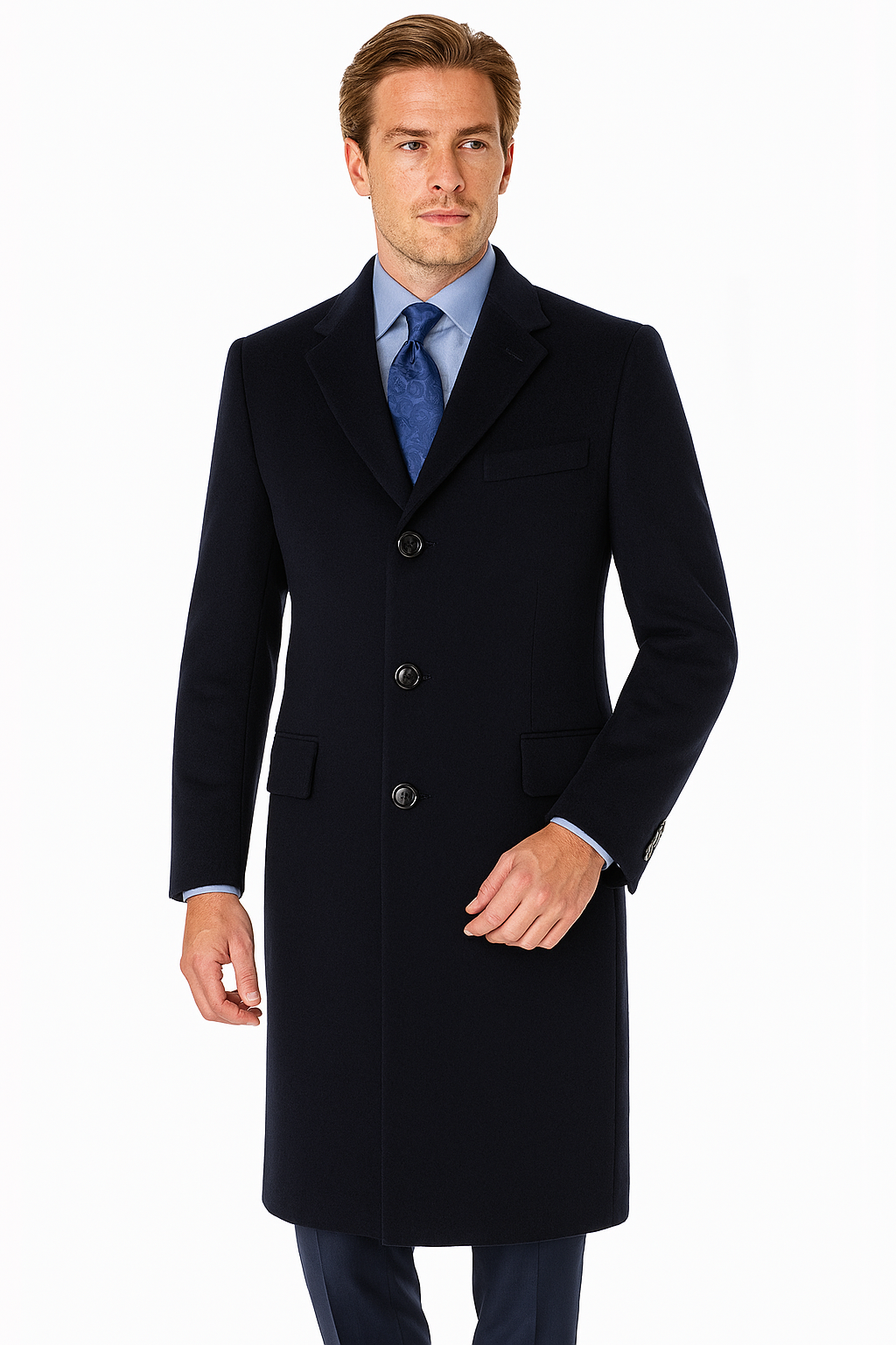 Winter Coat Mens Peacoat Size 3x 3X-Large Pure Wool Full-Length