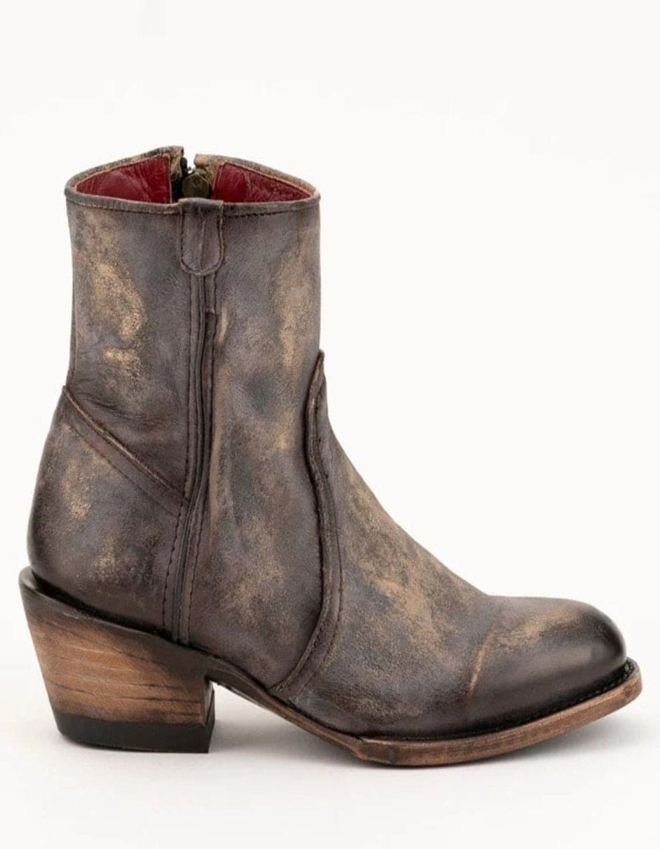Ferrini Women's Stacey Round Toe Ankle Boots Handcrafted - Chocolate - 6B