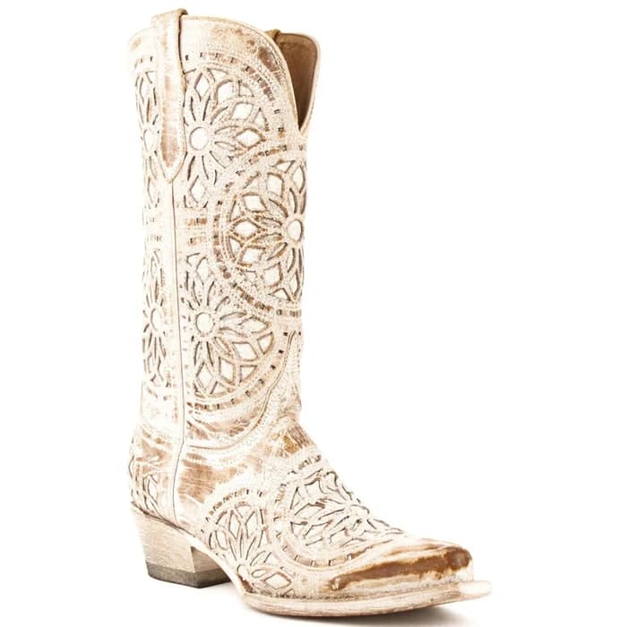 Ferrini Women's Mandala Snip Toe Boots Handcrafted - Shaby Chic Brown - 6B