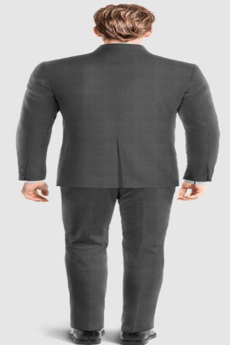 Mandarin Suit - Charcoal Grey Color Banded Collar Suit - Chines Collar in Color Gray - Coat Size 38
