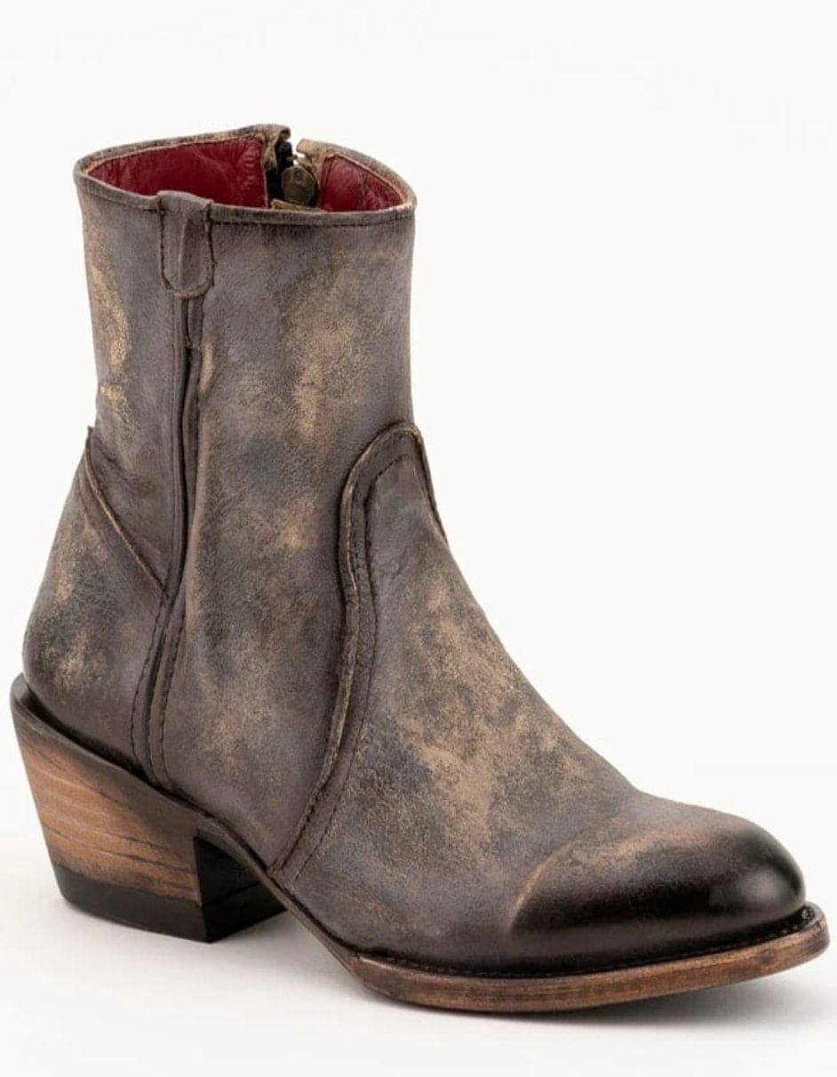 Ferrini Women's Stacey Round Toe Ankle Boots Handcrafted - Chocolate - 6B