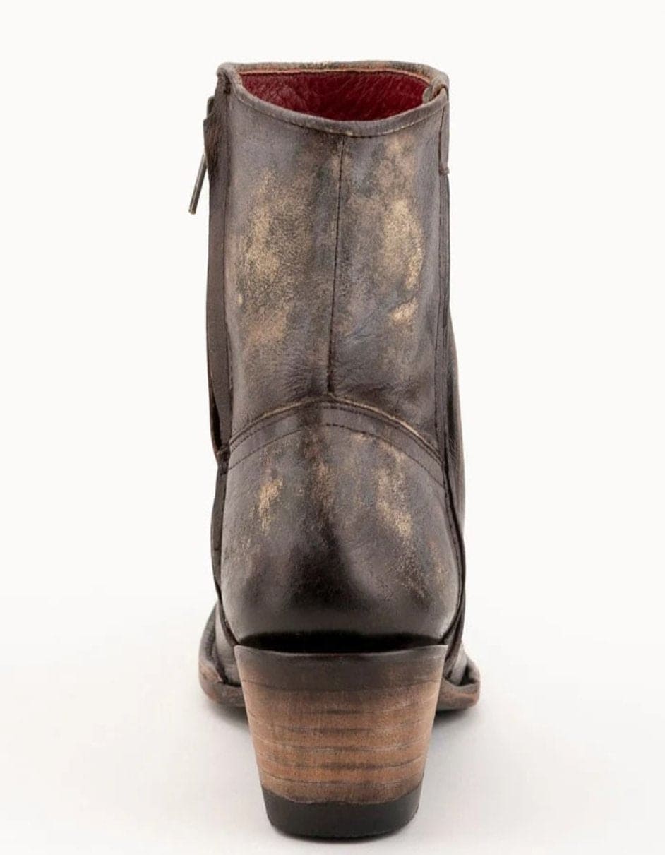 Ferrini Women's Stacey Round Toe Ankle Boots Handcrafted - Chocolate - 6B