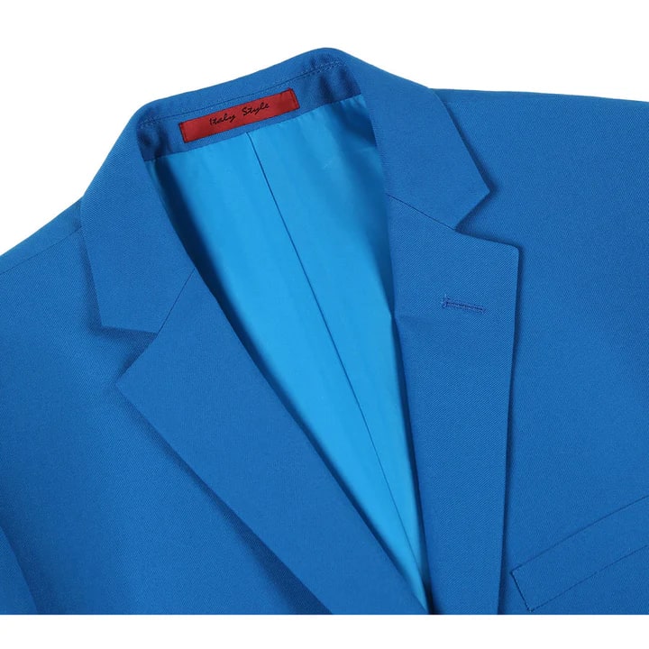 Cheap Suit - Mens Basic Two Button Slim Fit Royal Cobalt Blue Suit - 38 Short Jacket+32 Waist Adjustable 28to34)(Height: 5 4 to5 7 )(Neck 15-16.5)S-M)