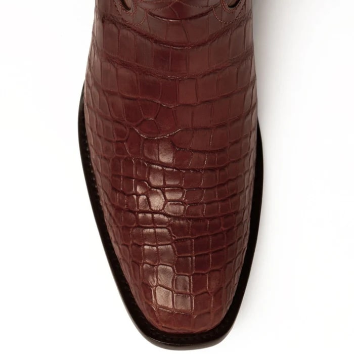 Ferinni Boot - Mens Dress Cowboy Boot - Ferrini Men's Stallion Alligator Belly Boots Narrow Square Toe Handcrafted Cognac - 8EE